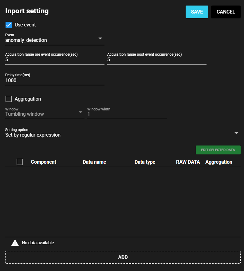 EventRecorder IN Port Details