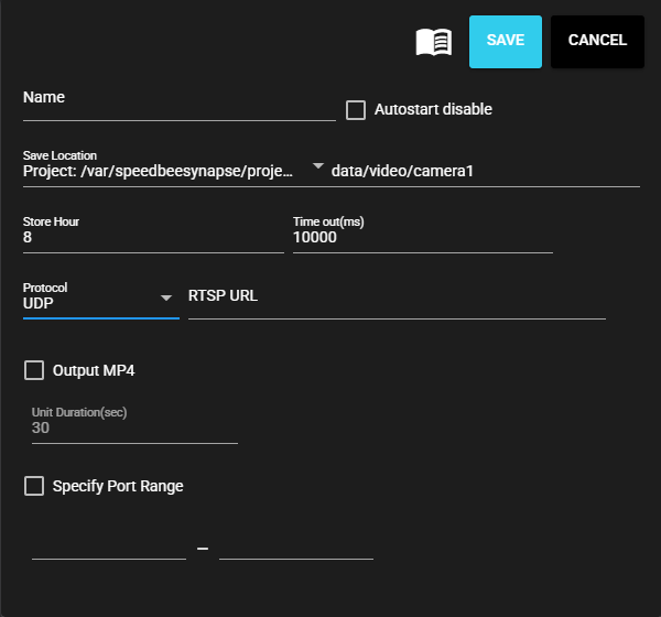 VIDEO Collector configuration item UDP